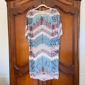 NWT GoSilk Silk Tie Dye Purple and Blue Midi Dress | Size S | Anthropologie